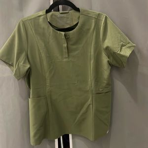 Figs Dark olive bristol scrub top with Yola skinny scrub pant